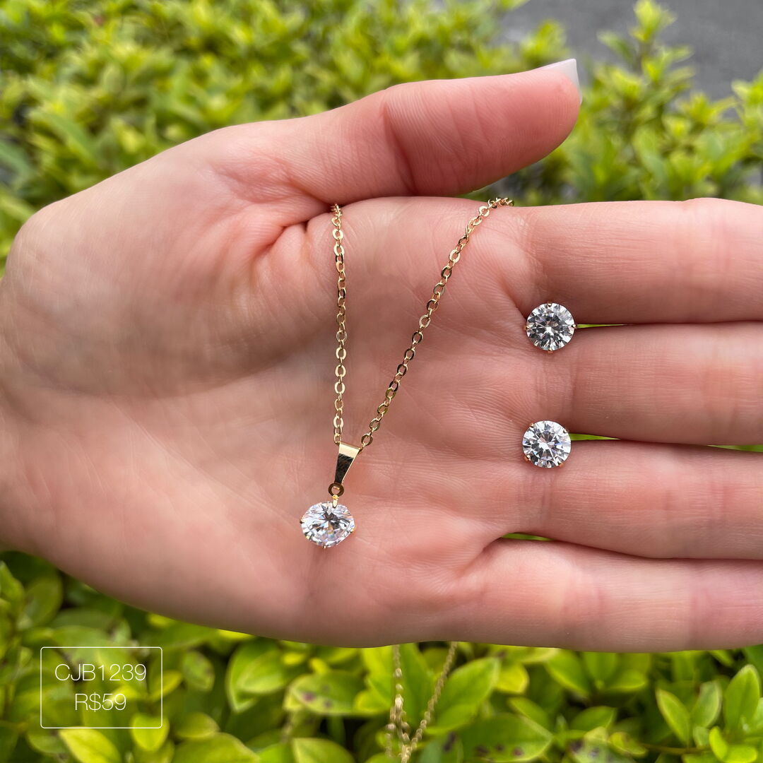 Conjunto Ponto de Luz 10mm Dourado